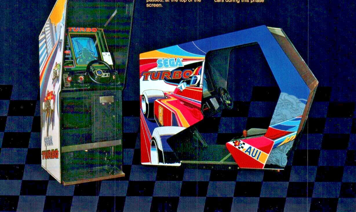 Rare SEGA Gremlin Turbo Racing Video Game Arcade Flyer Ad 8x11  Original 1981
