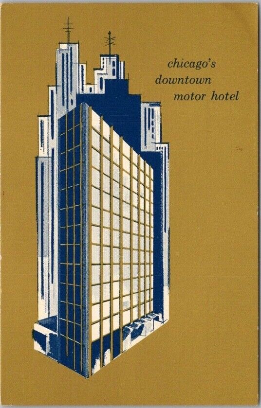 Chicago, Illinois Postcard OXFORD HOUSE HOTEL Artist's Building View c1960s