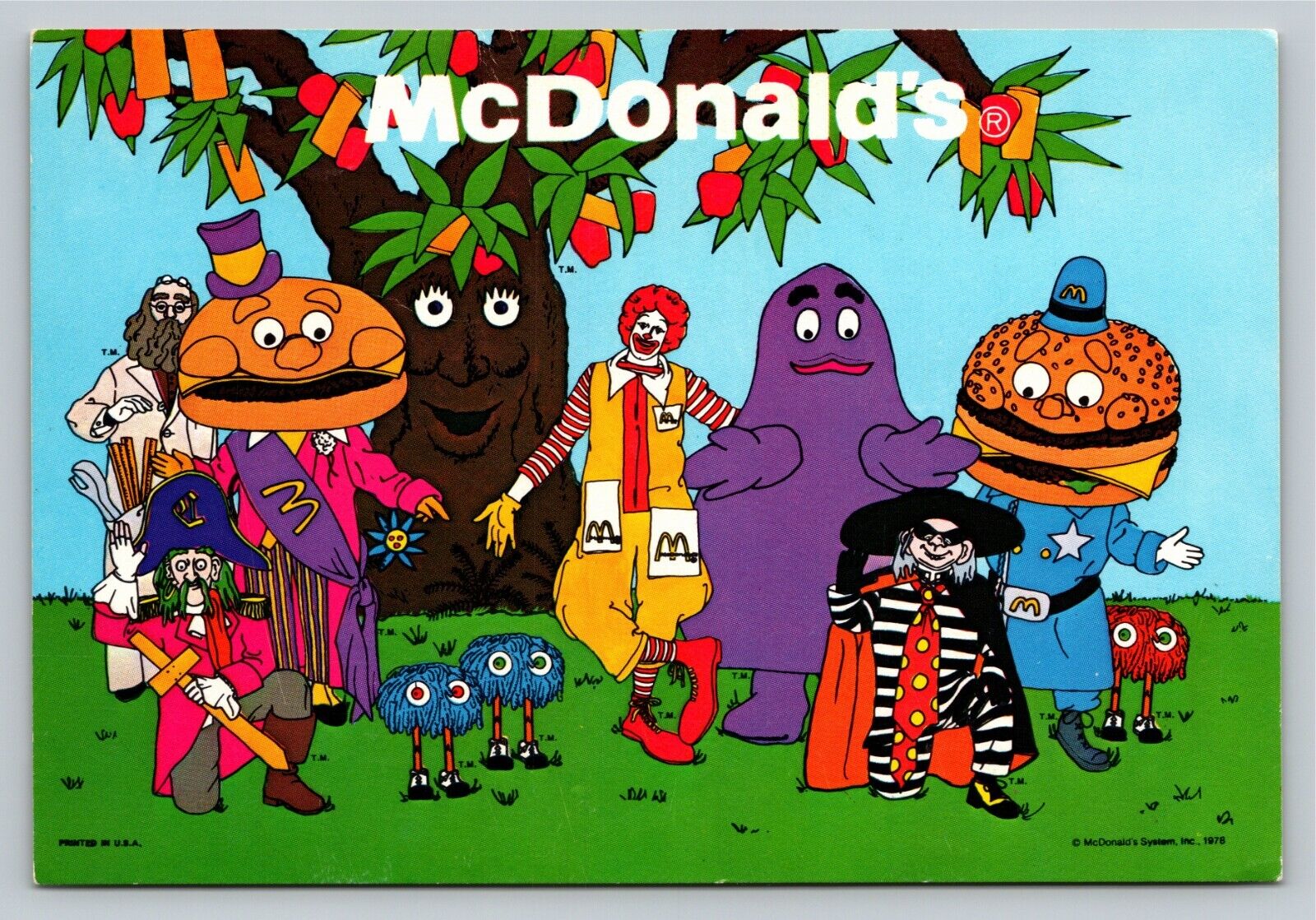 McDonalds Grimace McCheese Big Mac Hamburglar Dutch Vintage 1978 Unused Postcard