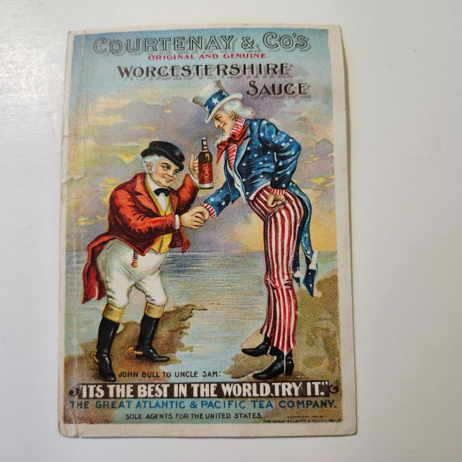 Rare Original 1899 Trade Card Worcestershire Sauce & Uncle Sam