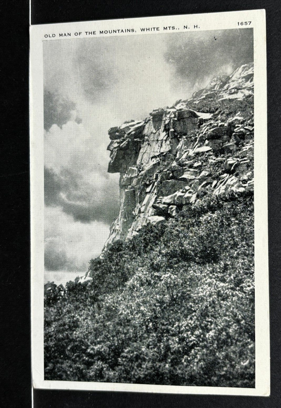 RPPC Postcard Old Man Of The Mountains White Mountains, N. H. Real Photo