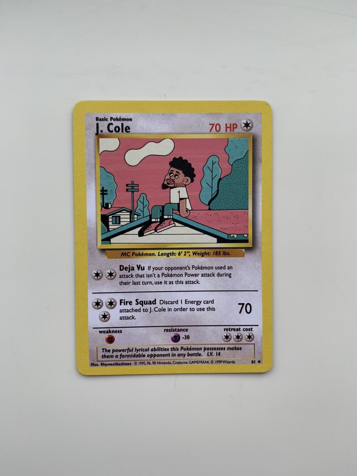 J Cole Pokemon TCG Custom Trading Card - Base - Hip Hop 2014 Forrest Hills Drive
