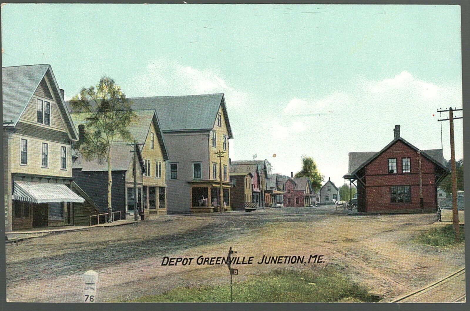 Postcard Railroad Station Train Depot Greenville Junction Maine