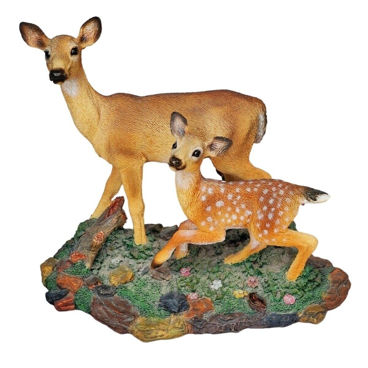 Rare Vintage 1998 Living Stones Inc. Deer & Fawn Spring Interlude Statue Décor