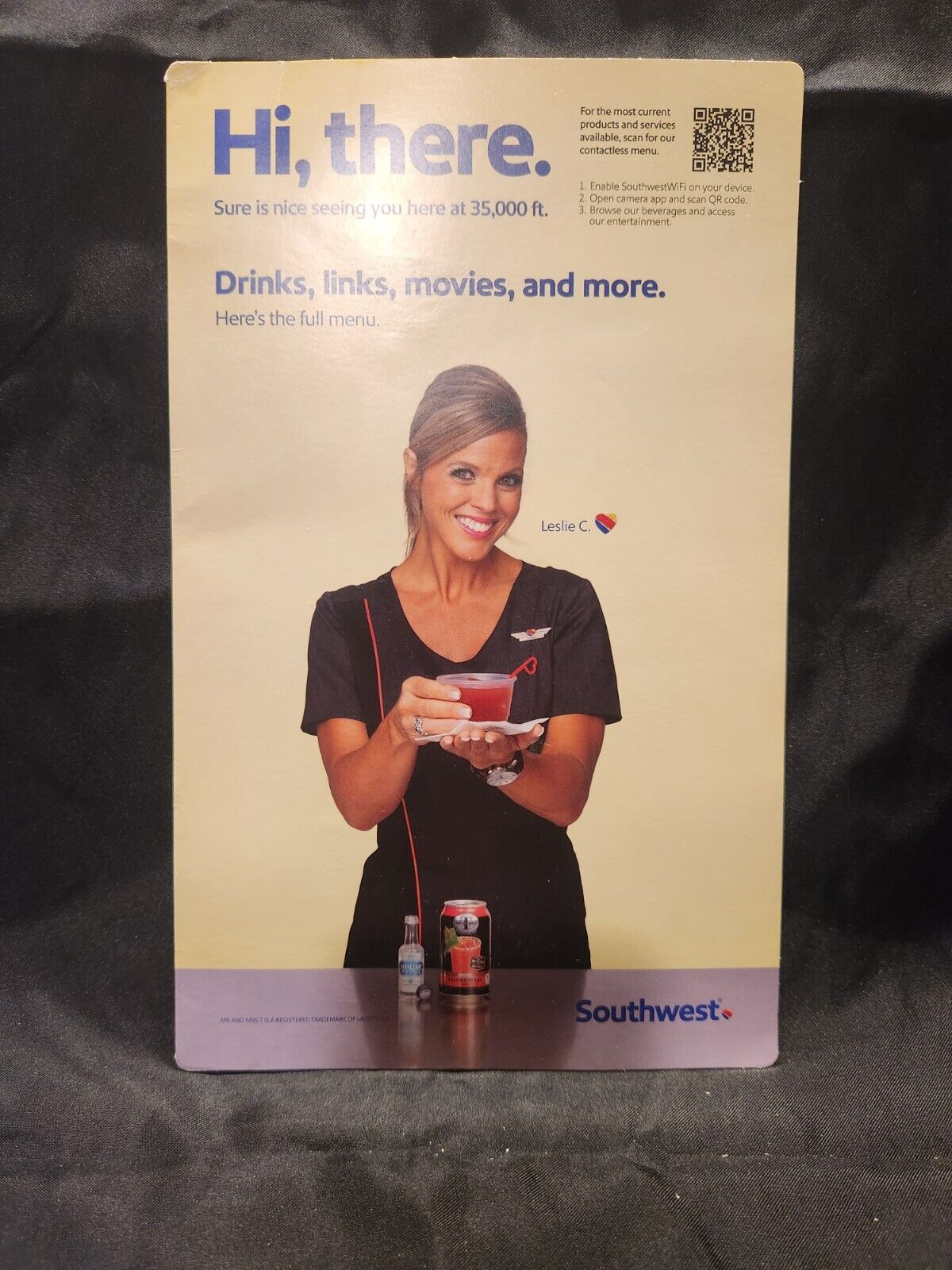 Southwest Airlines Drink WiFi Internet Menu November 2023 Leslie C.
