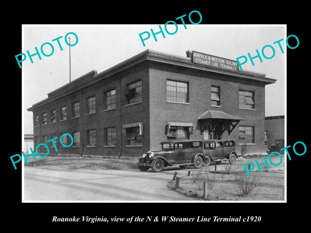 OLD LARGE HISTORIC PHOTO OF ROANOKE VIRGINIA THE STEAMER LINE TERMINAL c1920