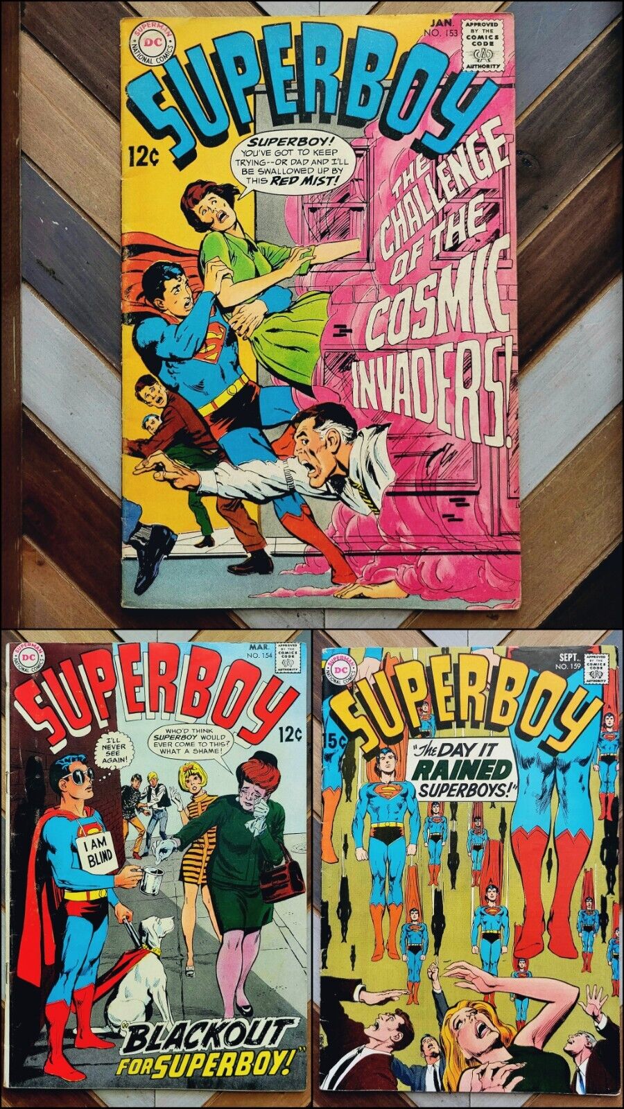 SUPERBOY #153, 154, 159 (DC 1969) Set of 3 NEAL ADAMS & WALLY WOOD / Silver Age