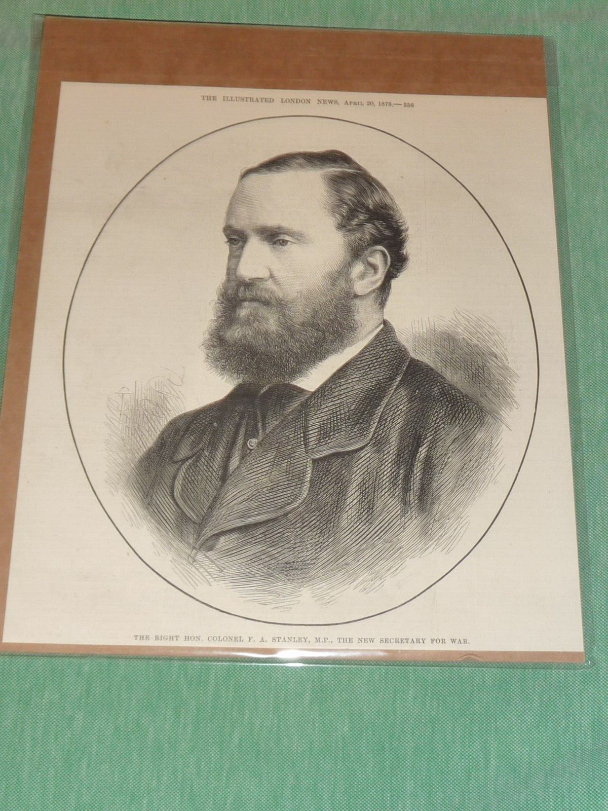 LORD STANLEY CUP Antique Print 1878 Fred A. Stanley MP New Secretary for War NHL