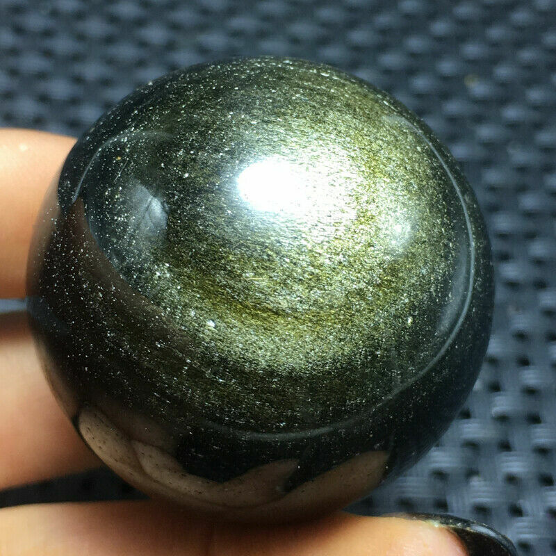 30/40/50/60mm Rainbow  NATURAL CATS EYE OBSIDIAN SPHERE BALL RARE+STAND