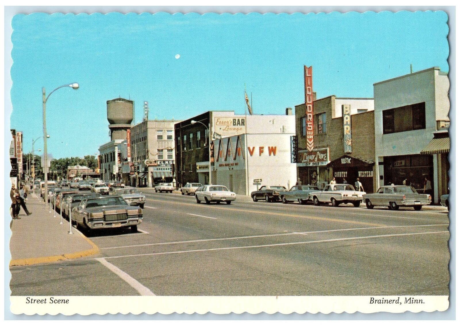 c1960\'s Street Scene Looking North On 6th Street Brainerd Minnesota MN Postcard
