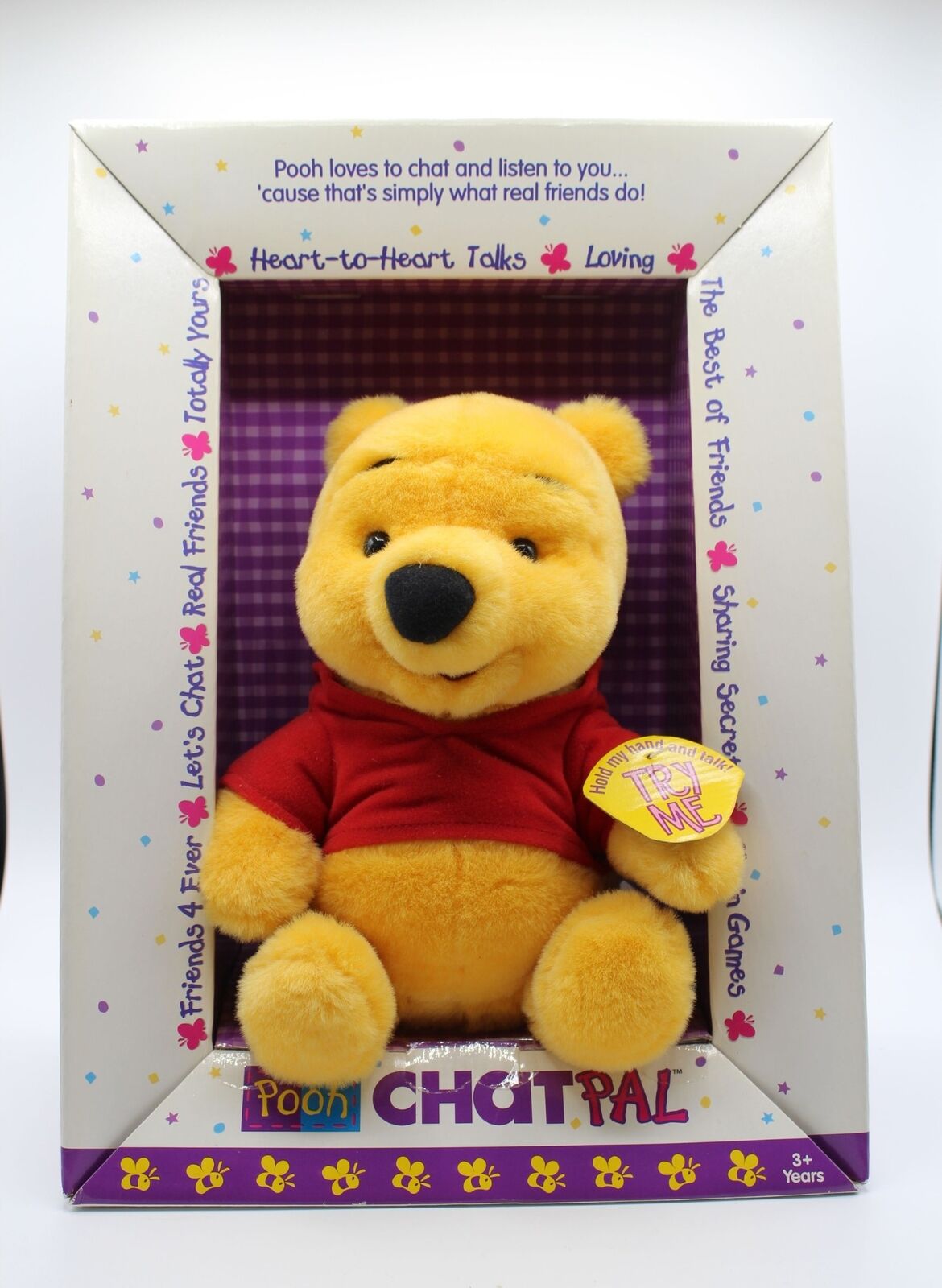 Vintage Disney 1999 Heart to Heart Talks W/ Pooh Chatpal Plush Doll Mattel 24362