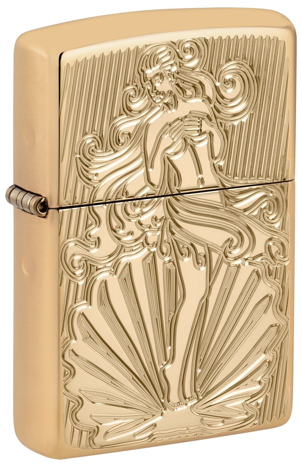 Zippo Lighter: Aphrodite The Goddess of Love, Armor Deep Carved - HP Brass 81493