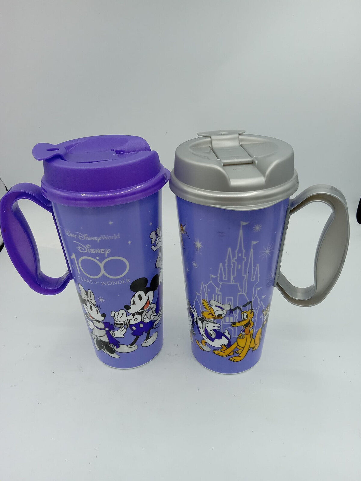 2X Walt Disney World Parks 100th Anniversary Resort Refillable Tumbler Cup Mug