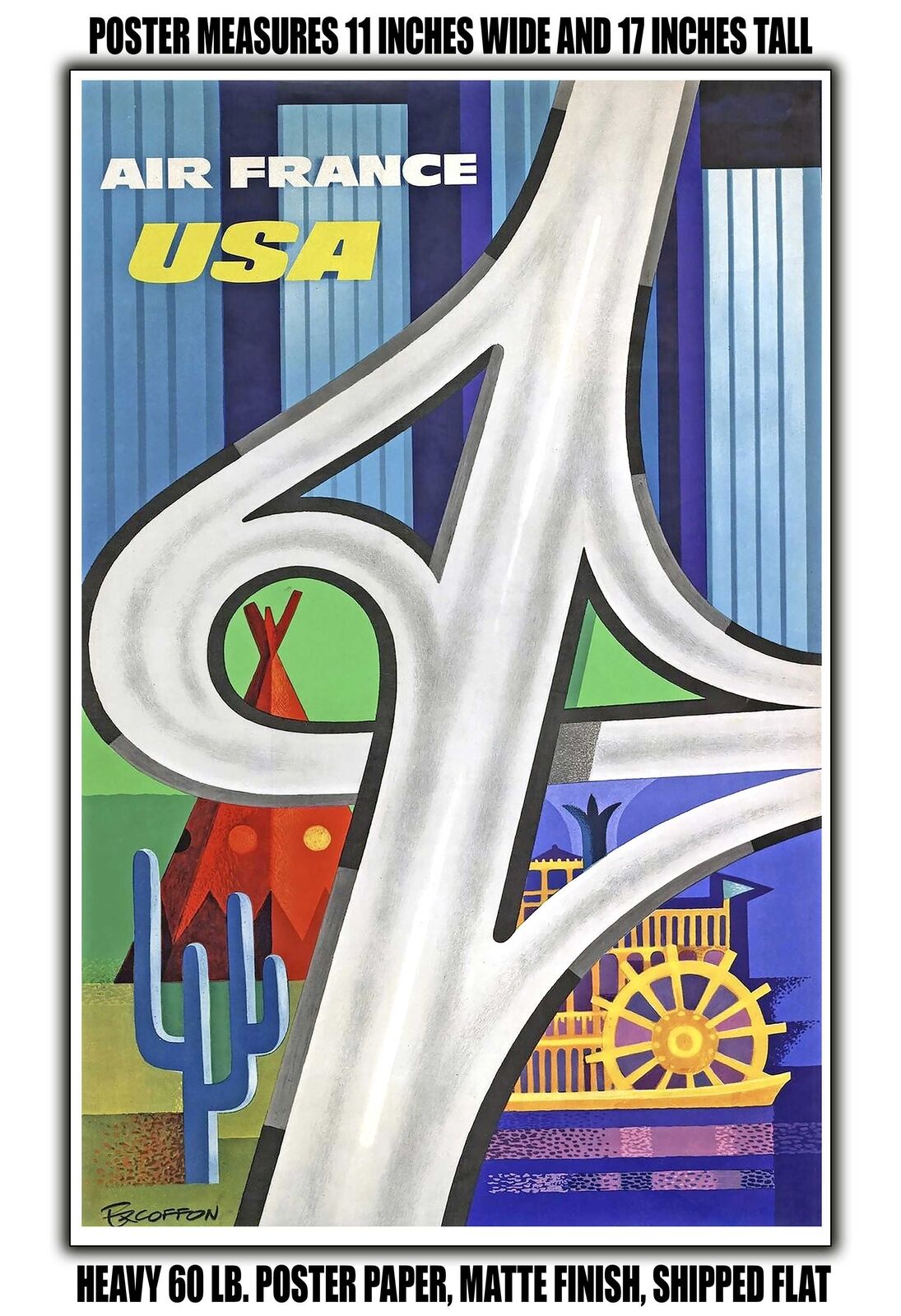 11x17 POSTER - 1963 French Airline USA