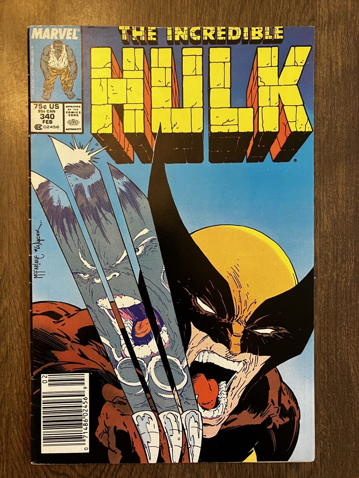 Hulk 340 Hulk vs Wolverine | Classic McFarlane Cover | NEWSSTAND LOW GRADE