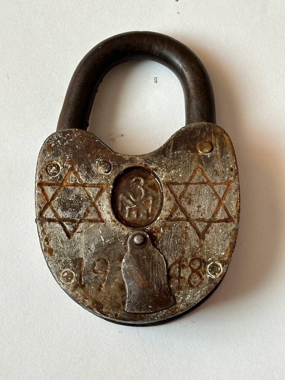 Jewish padlock Judaism Davis star synagogue 1948 Vintage original item