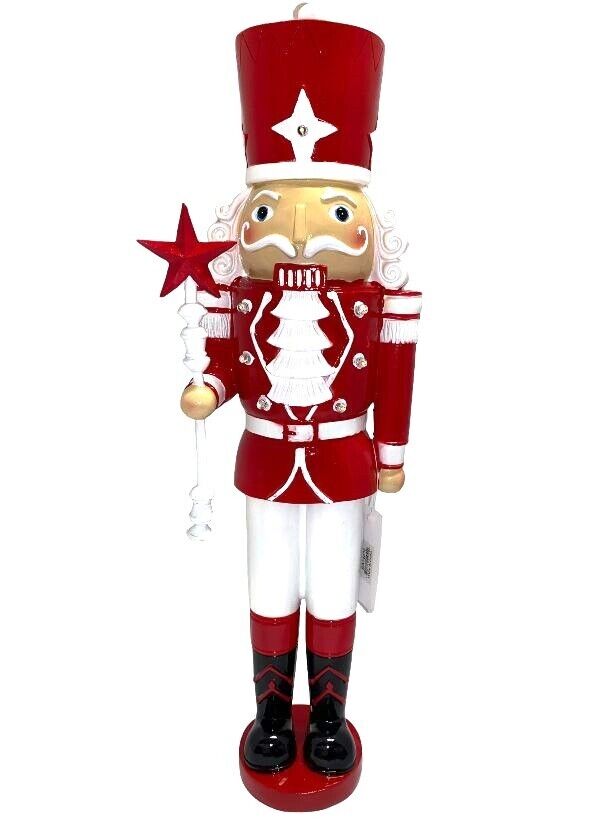 SEASONAL ABODE Red White SOLDIER Light Up Christmas Star NUTCRACKER 18\