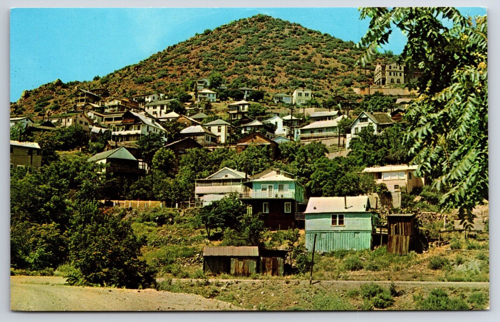 Jerome Arizona AZ Hillside Homes Chrome Postcard