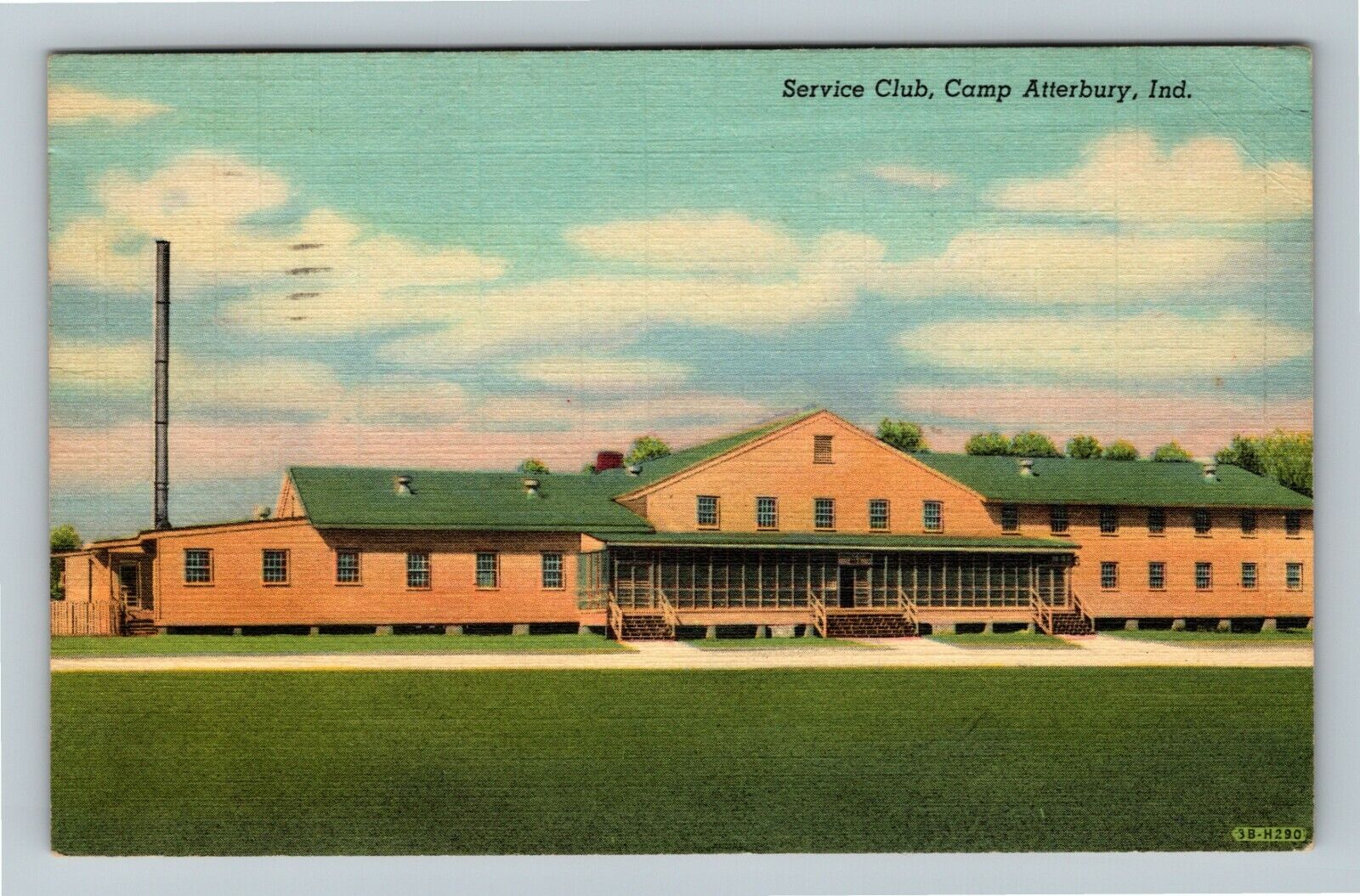 Atterbury IN-Indiana Service Club Camp Atterbury Indiana c1945 Vintage Postcard