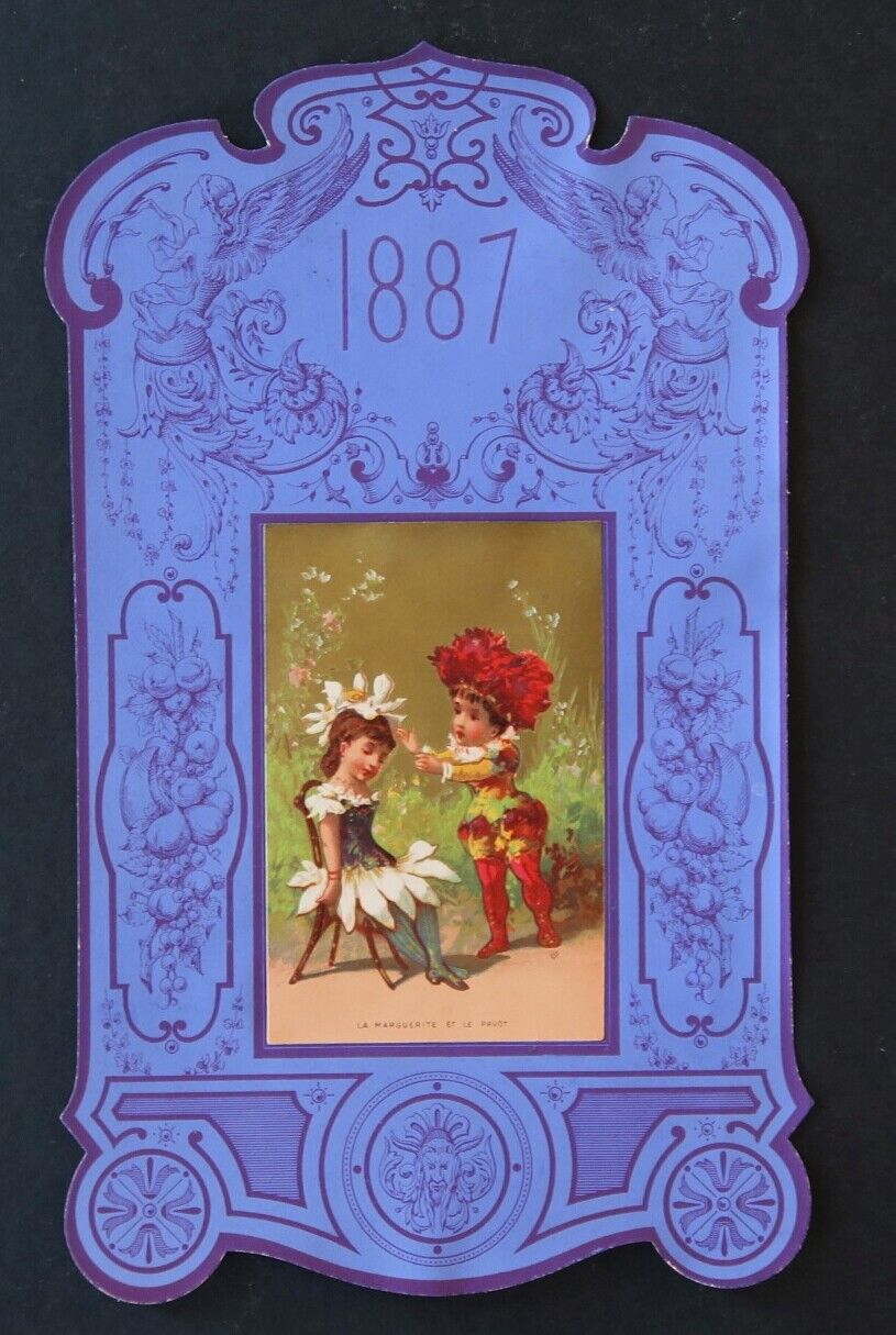 VALLET MINOT Large Format 1887 Marguerite Poppy Printer Cutout Chromo Image