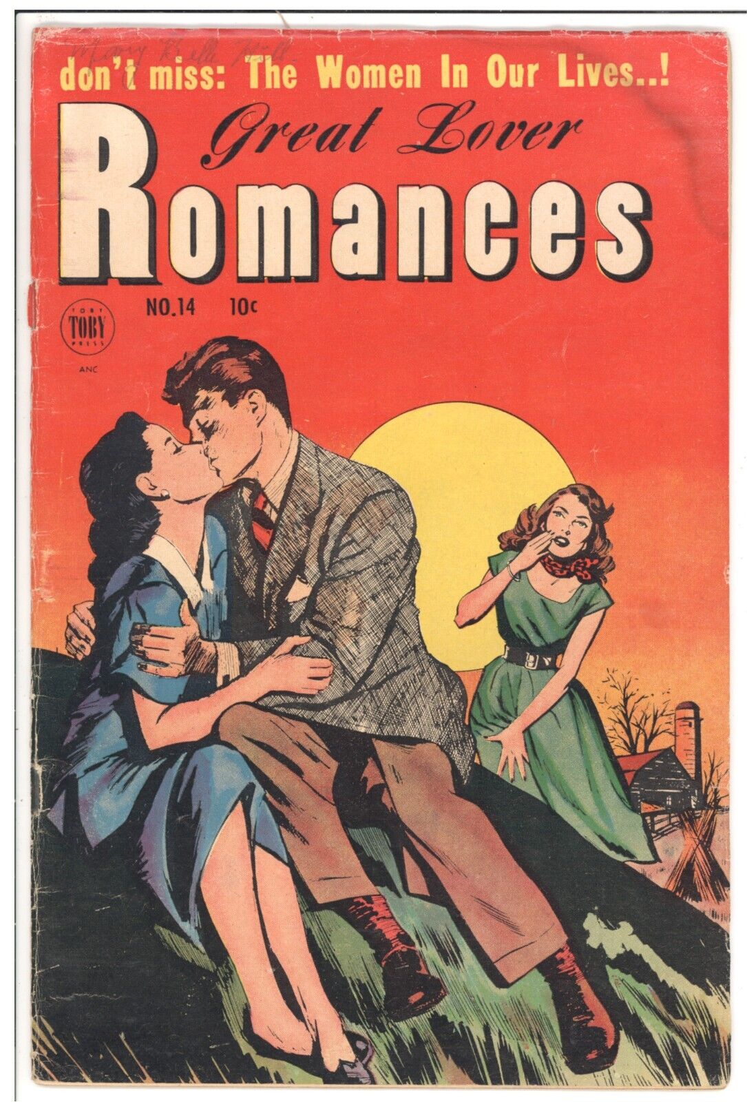 GREAT LOVER ROMANCES  14  VG-/3.5  -  Scarce Toby romance from 1954