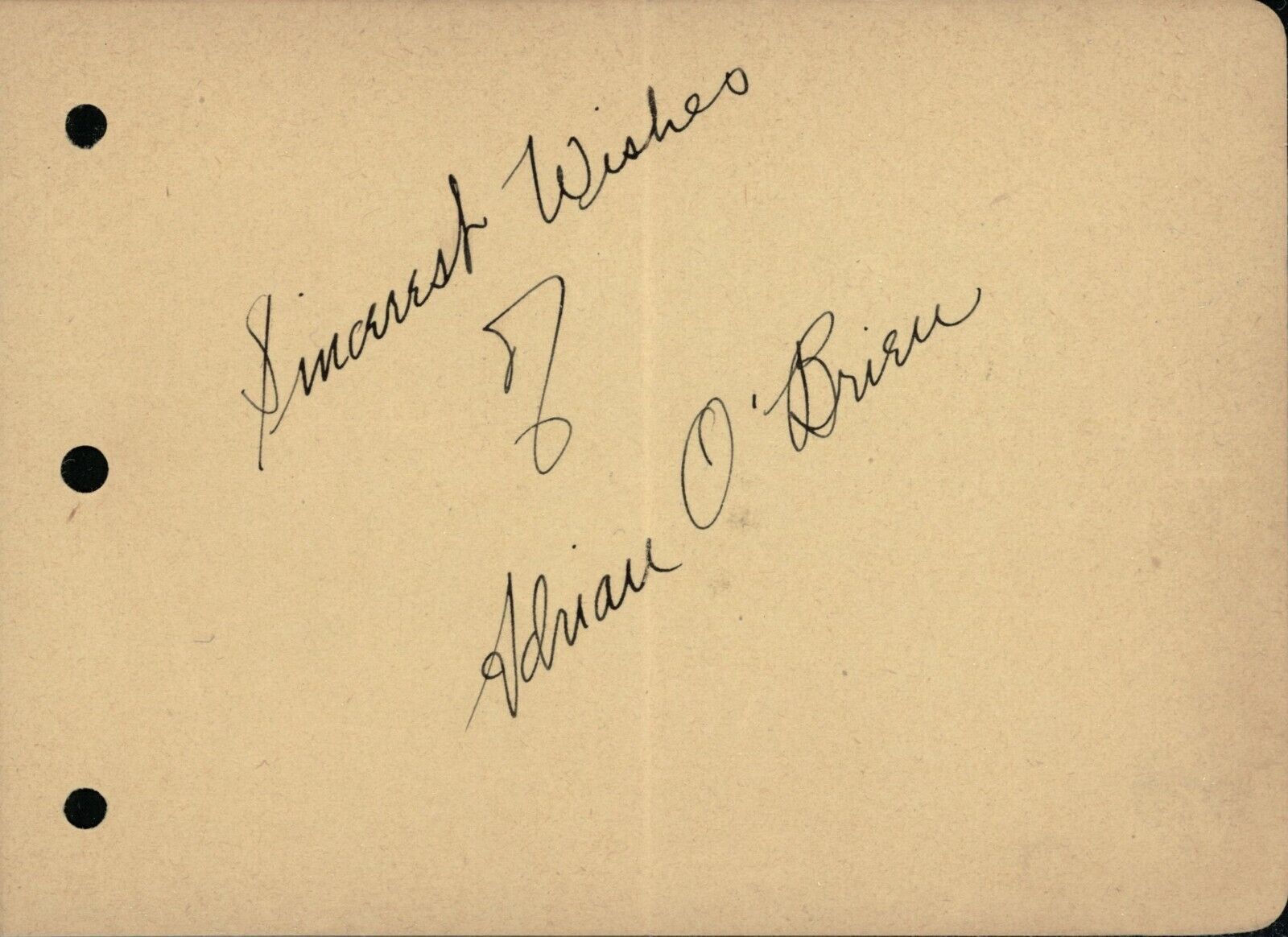 Vintage Adrian O'Brien (??) Autograph - ca. 1933