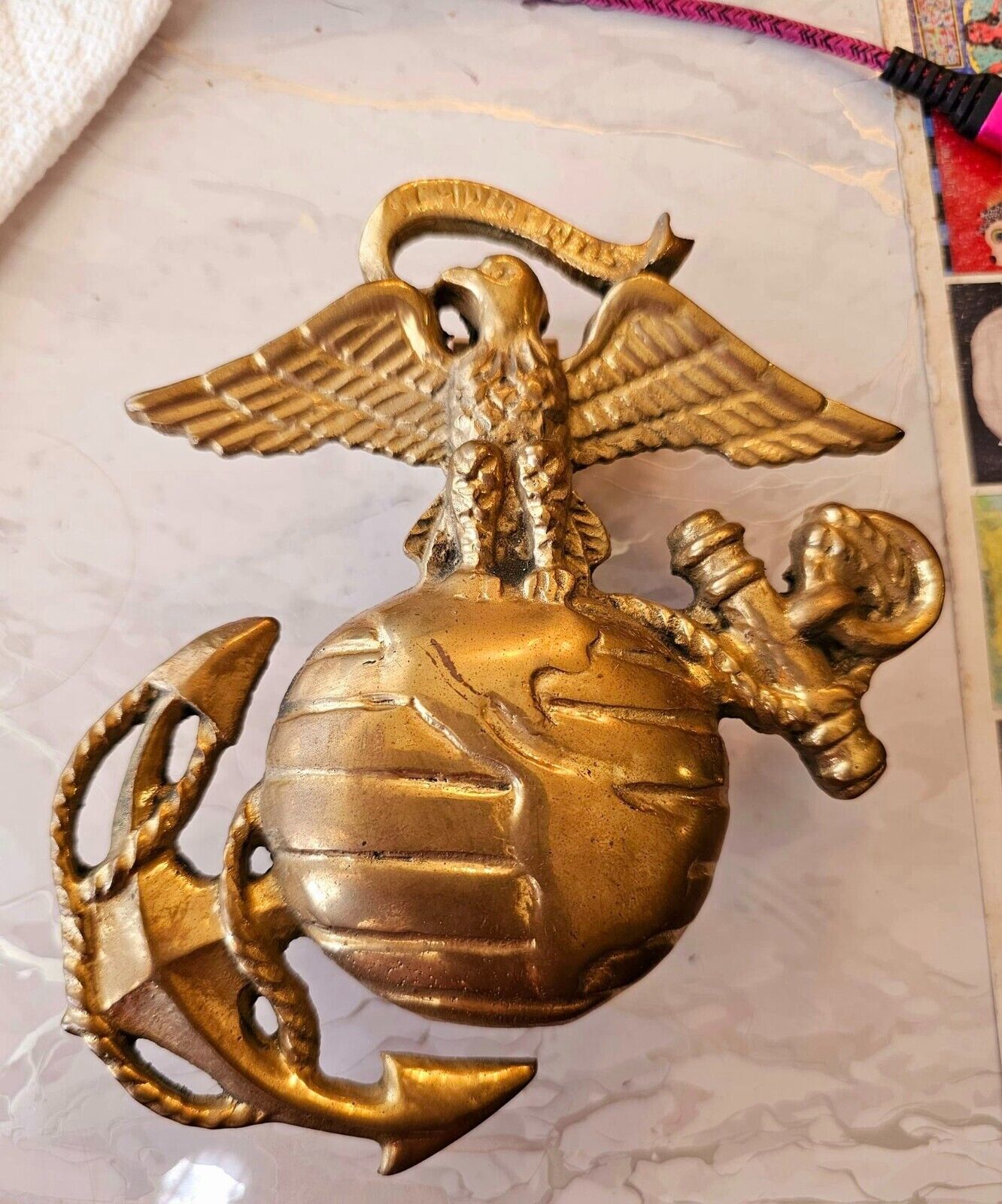 Vintage Brass United States Marine Corps (USMC) Semper Fidelis Door Knocker