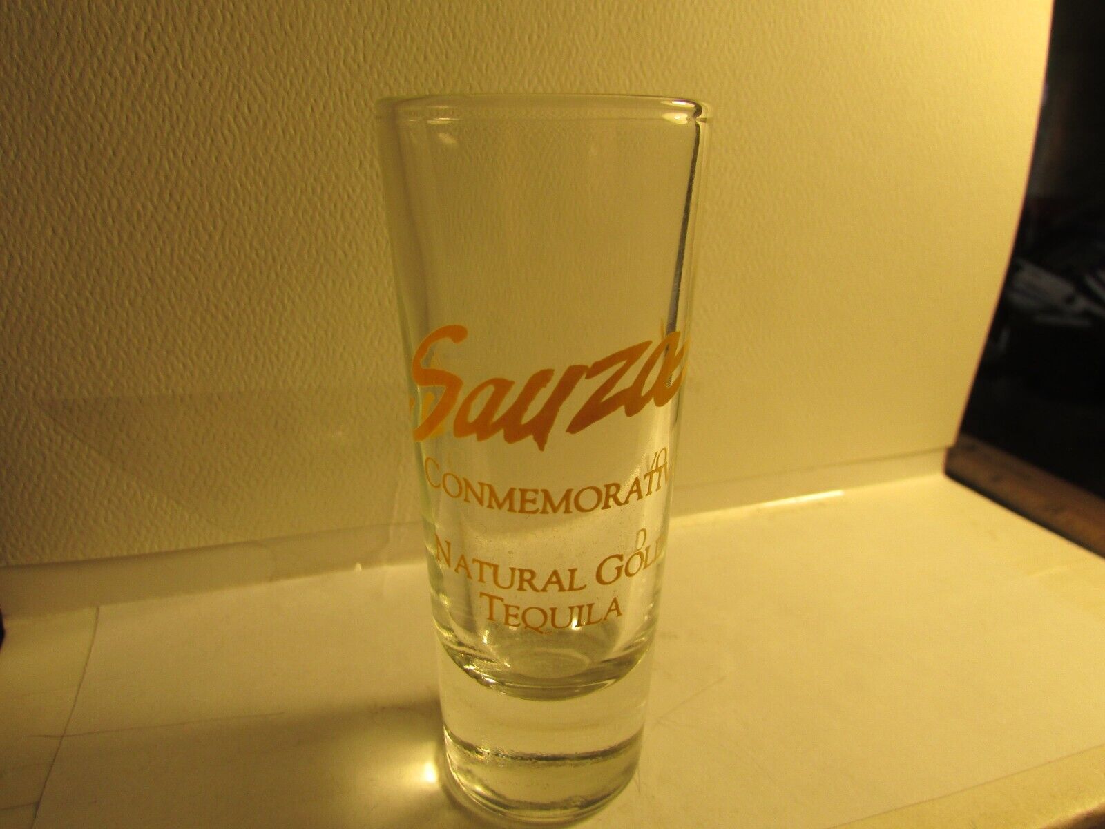 Sauza Commemorativo - Natural Gold Tequila -Tequila Style Shot Glass-yellow logo