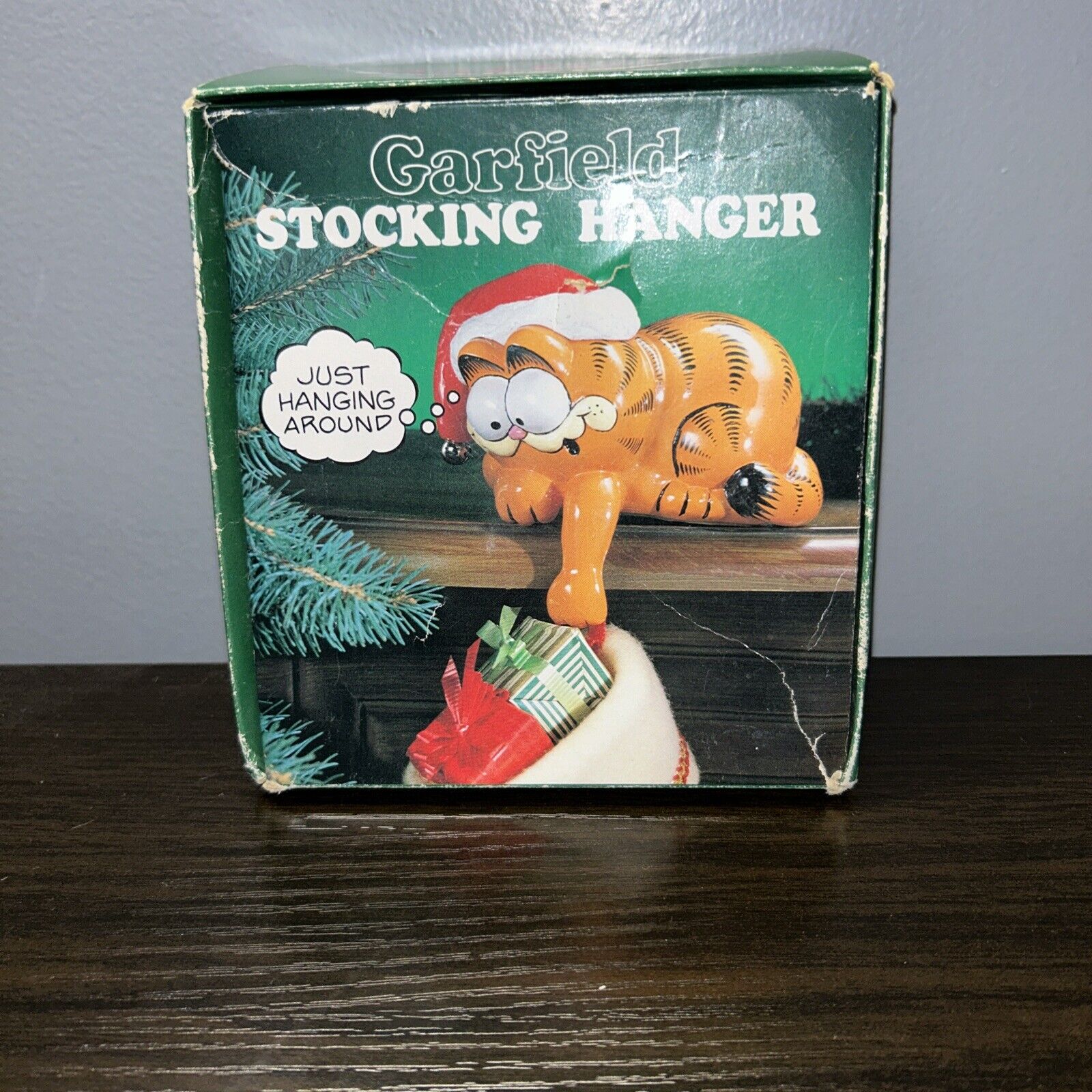 1978 Vintage Christmas Garfield Christmas Stocking Hanger Holder Enesco 