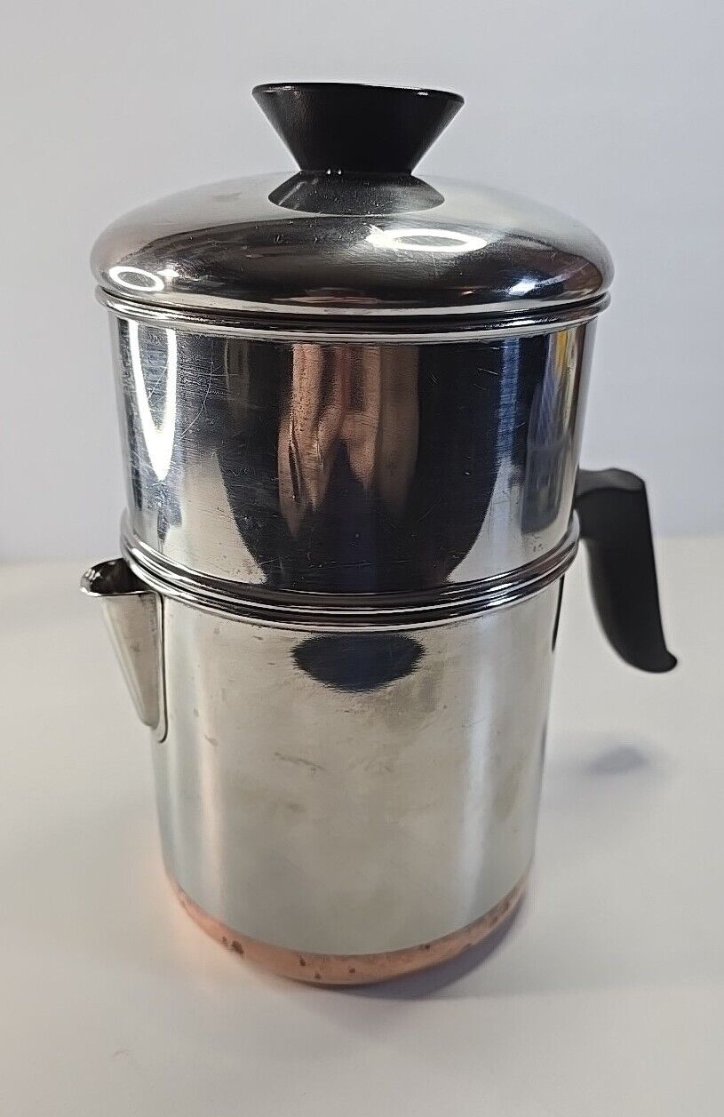 Vintage Revere Ware 1801 Copper Clad Percolator Drip-O-Later 4 Cup  Coffee Pot 