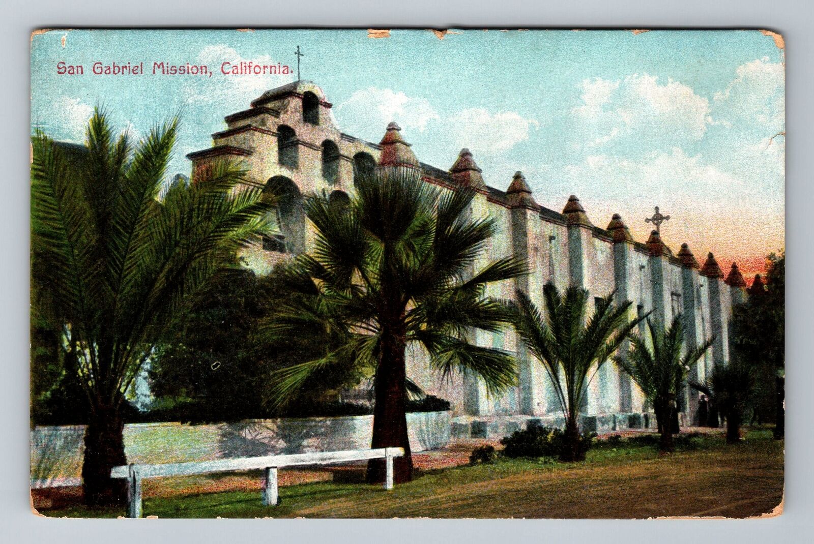 CA-California, San Gabriel Mission, Scenic View, Vintage Postcard