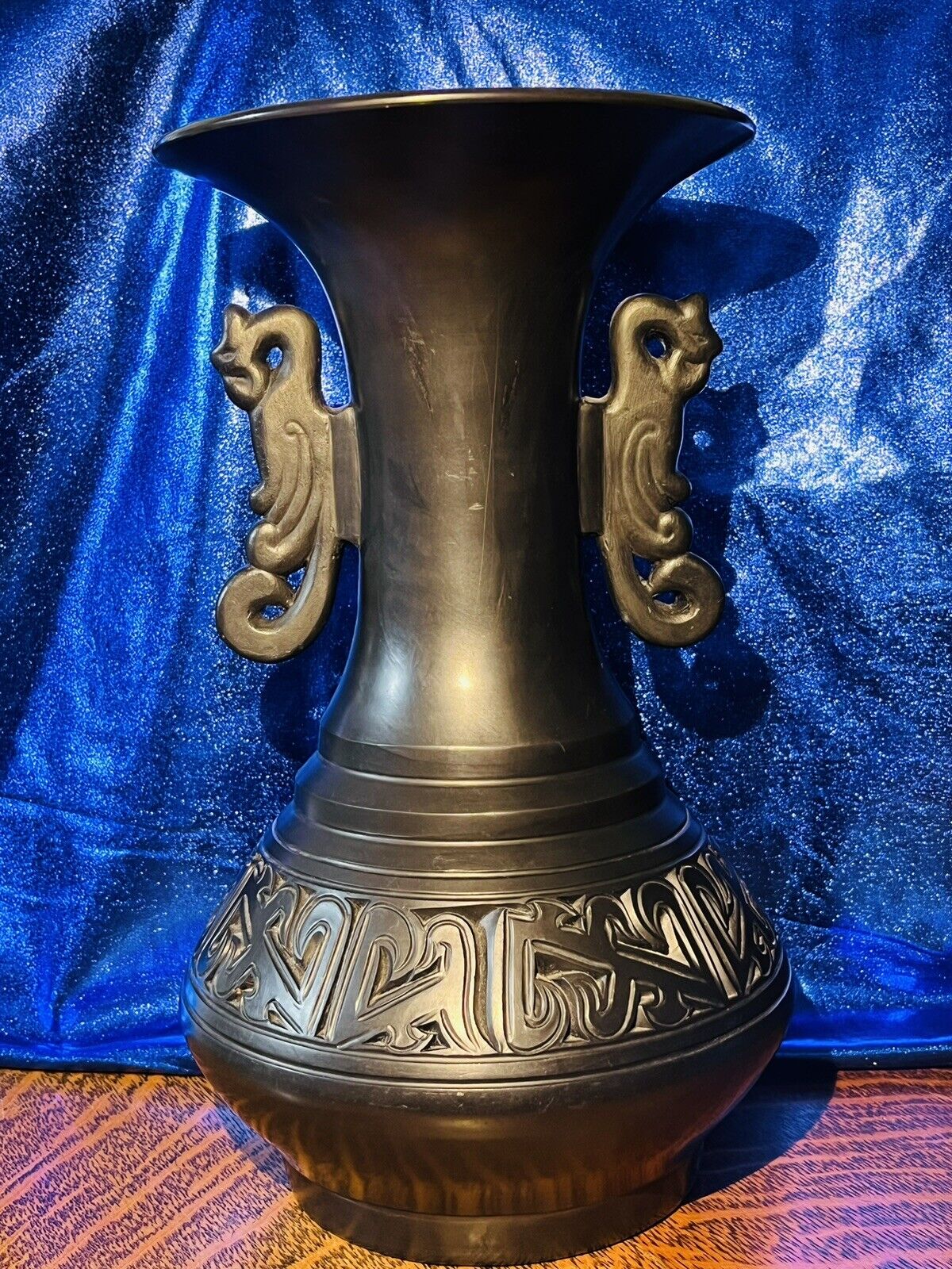 Vintage Chinese Vase 10 inches Tall Substantial Heavy