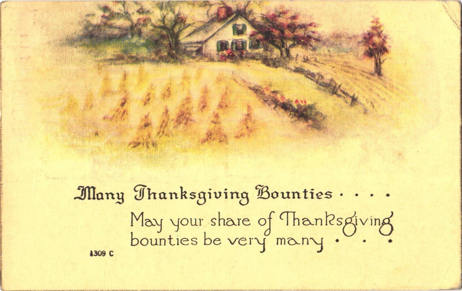 Many Thanksgiving Bounties May Your Thanksgiving Bounties Be Very Many Postcard