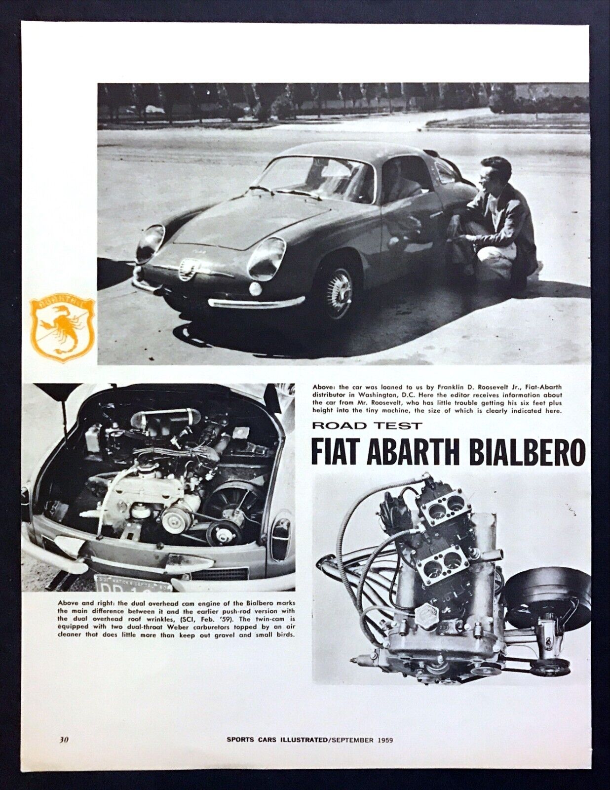 1959 Fiat Abarth Bialbero Coupe Road Test Technical Data Review Article