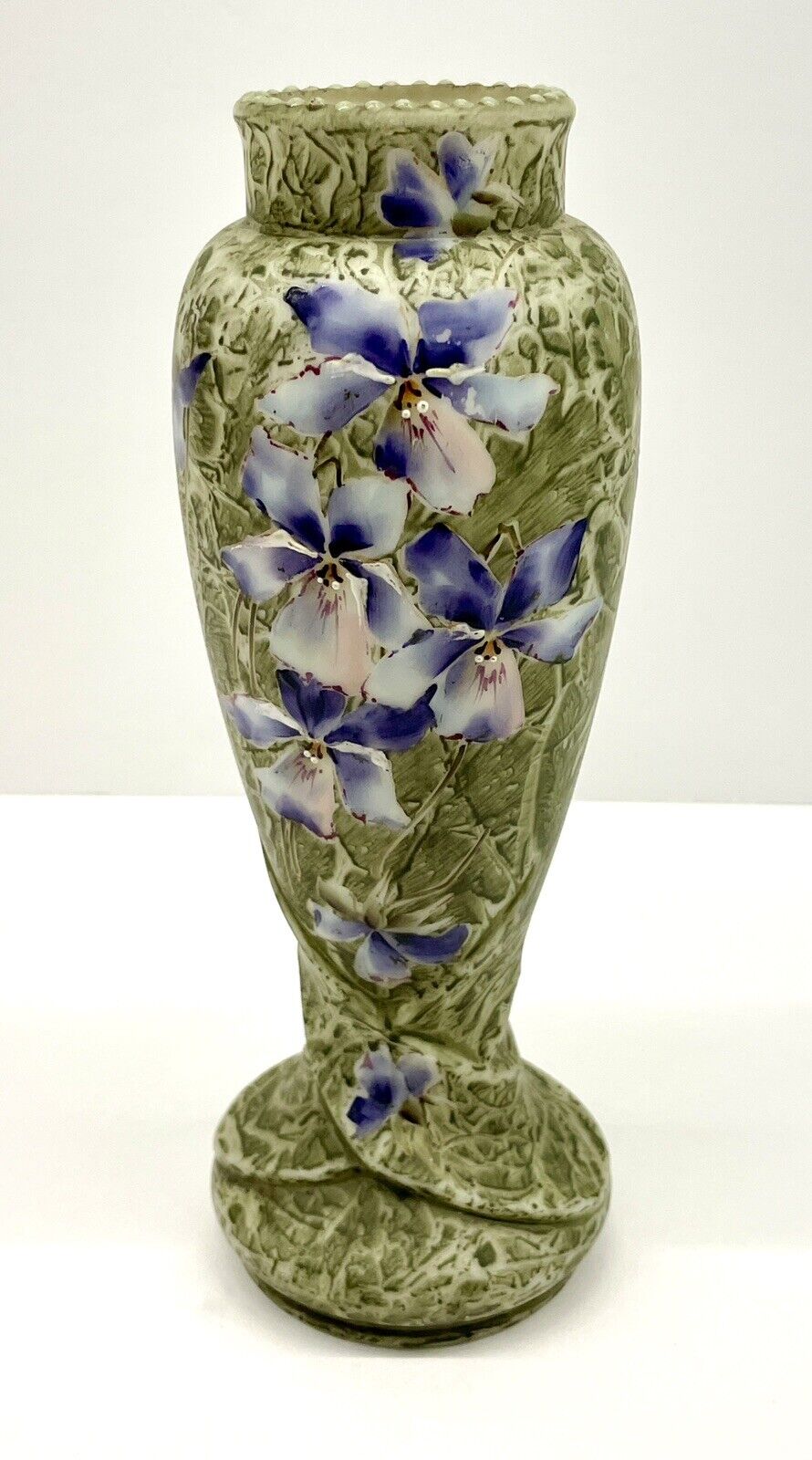 Antique American C.F. Monroe Kelva Enameled Lilies Vase Circa 1905