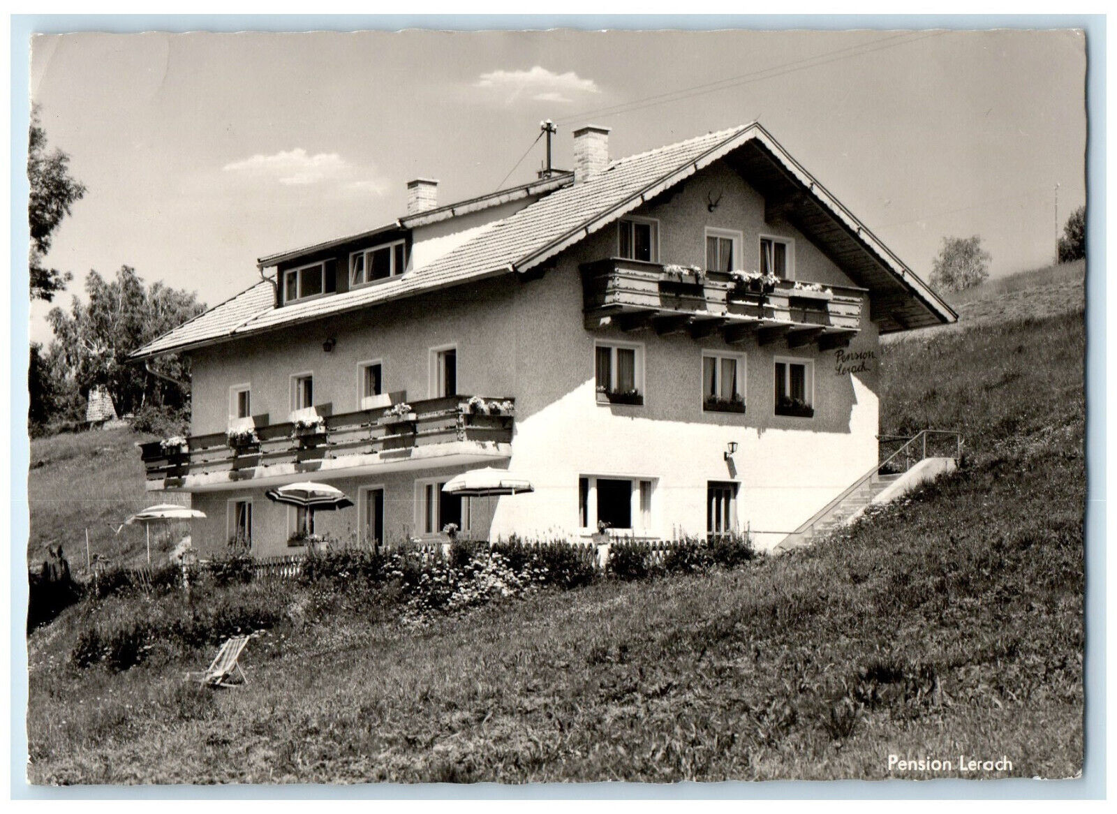 1964 Pension Lerach Tourist Resort Bavaria Germany RPPC Photo Postcard