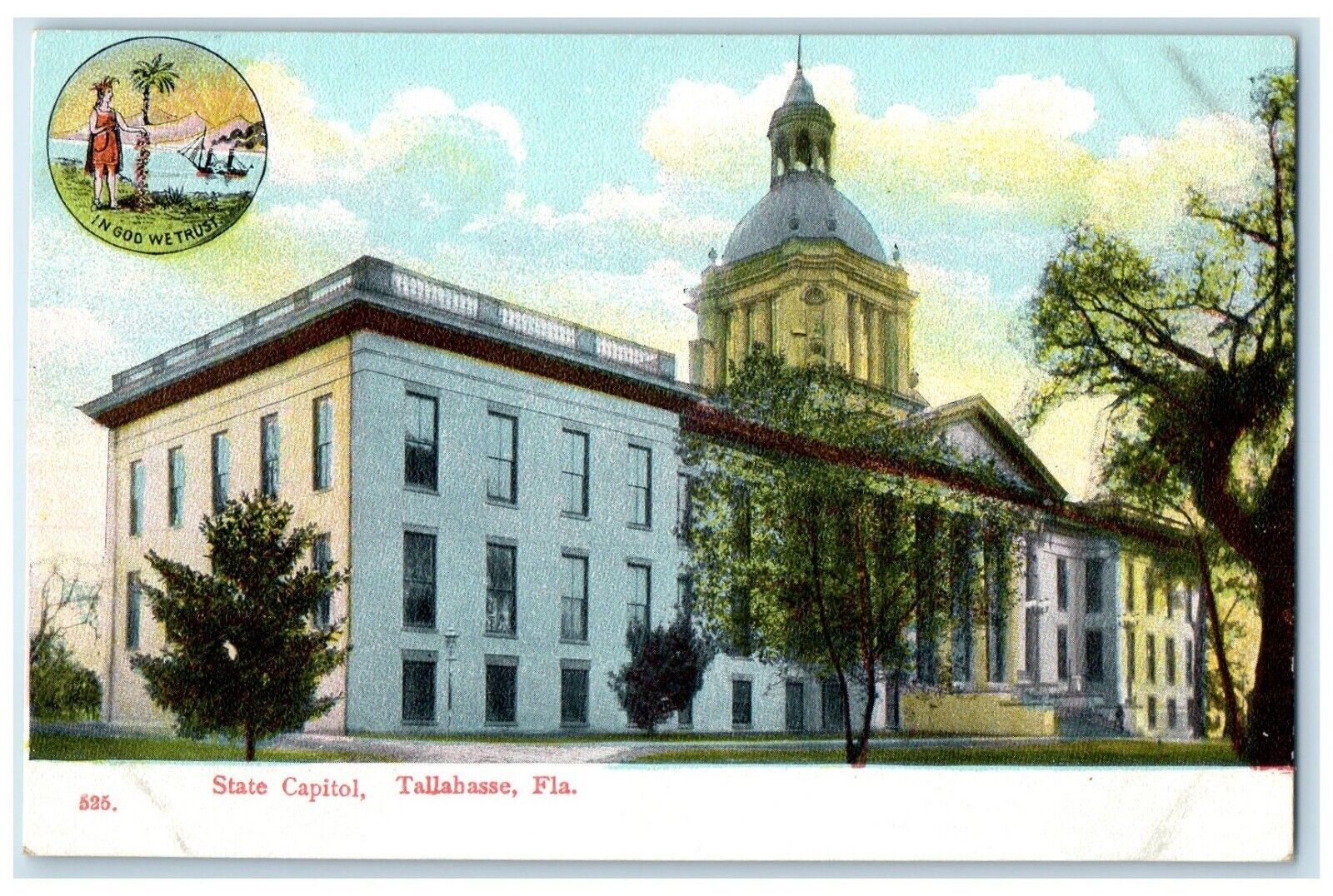 c1910 State Capitol Exterior View Building Tallahassee Florida Vintage Postcard