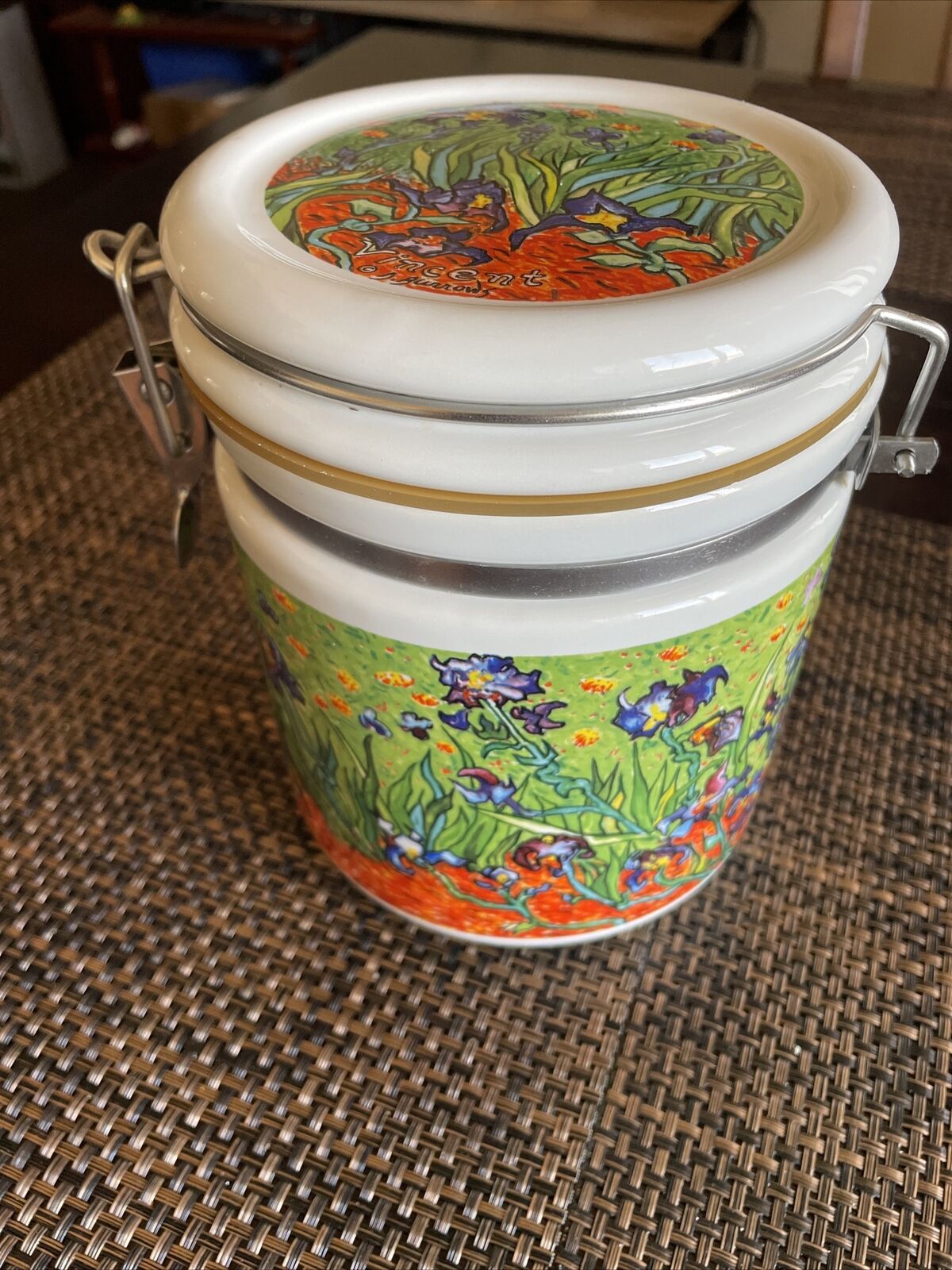 Vincent Van Gogh Chaleur Masters Collection Burrows Impressionist Canister Jar.