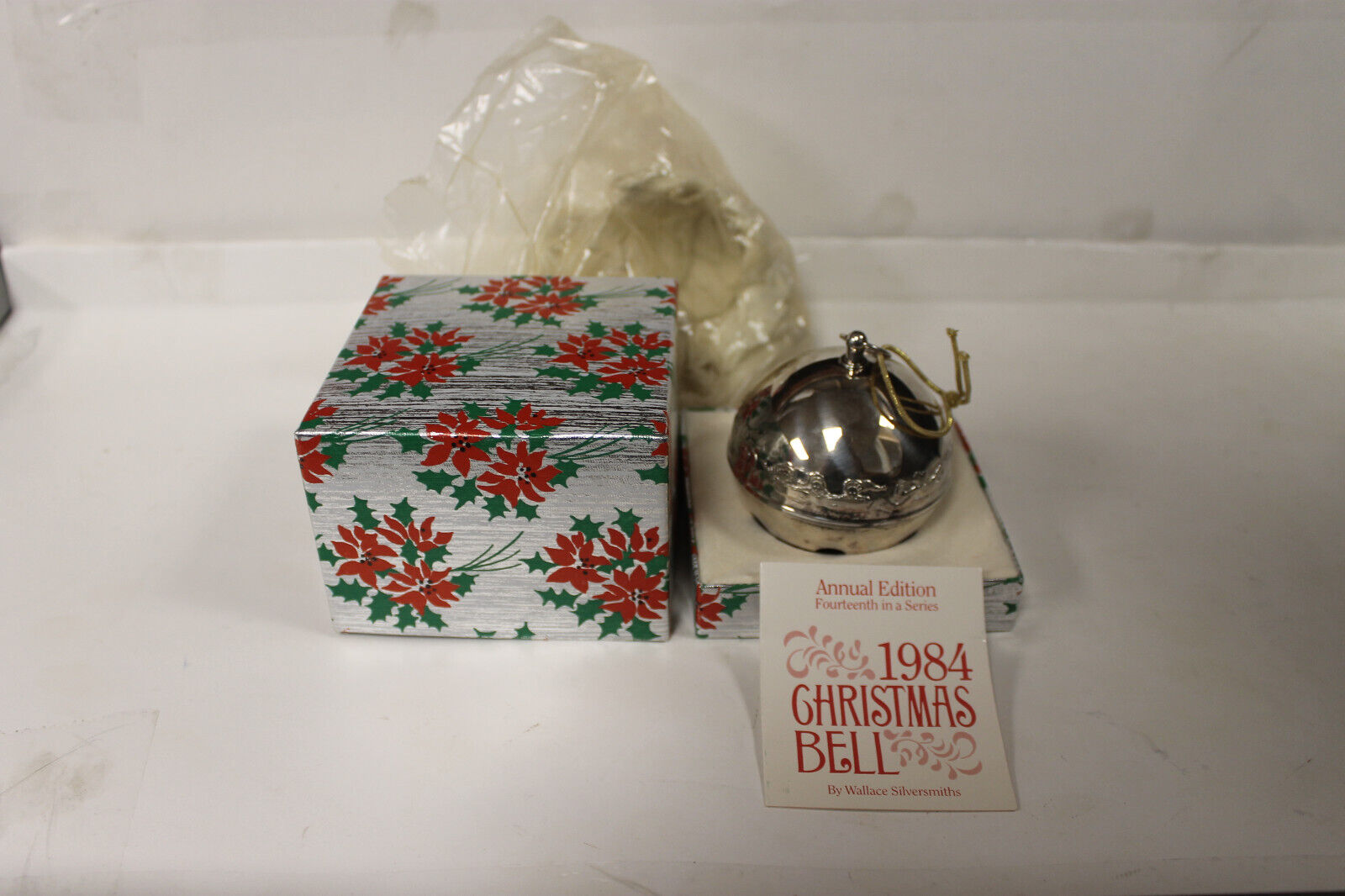 1984 Wallace Silversmiths Christmas Sleigh Bell Ornament