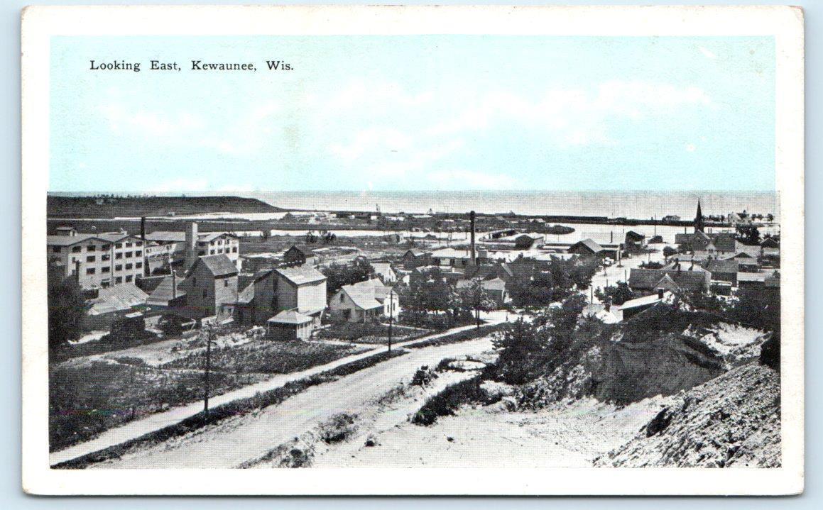 KEWAUNEE, WI Wisconsin ~ BIRDSEYE VIEW of CITY c1920s M.J. BOHNE, Publ. Postcard