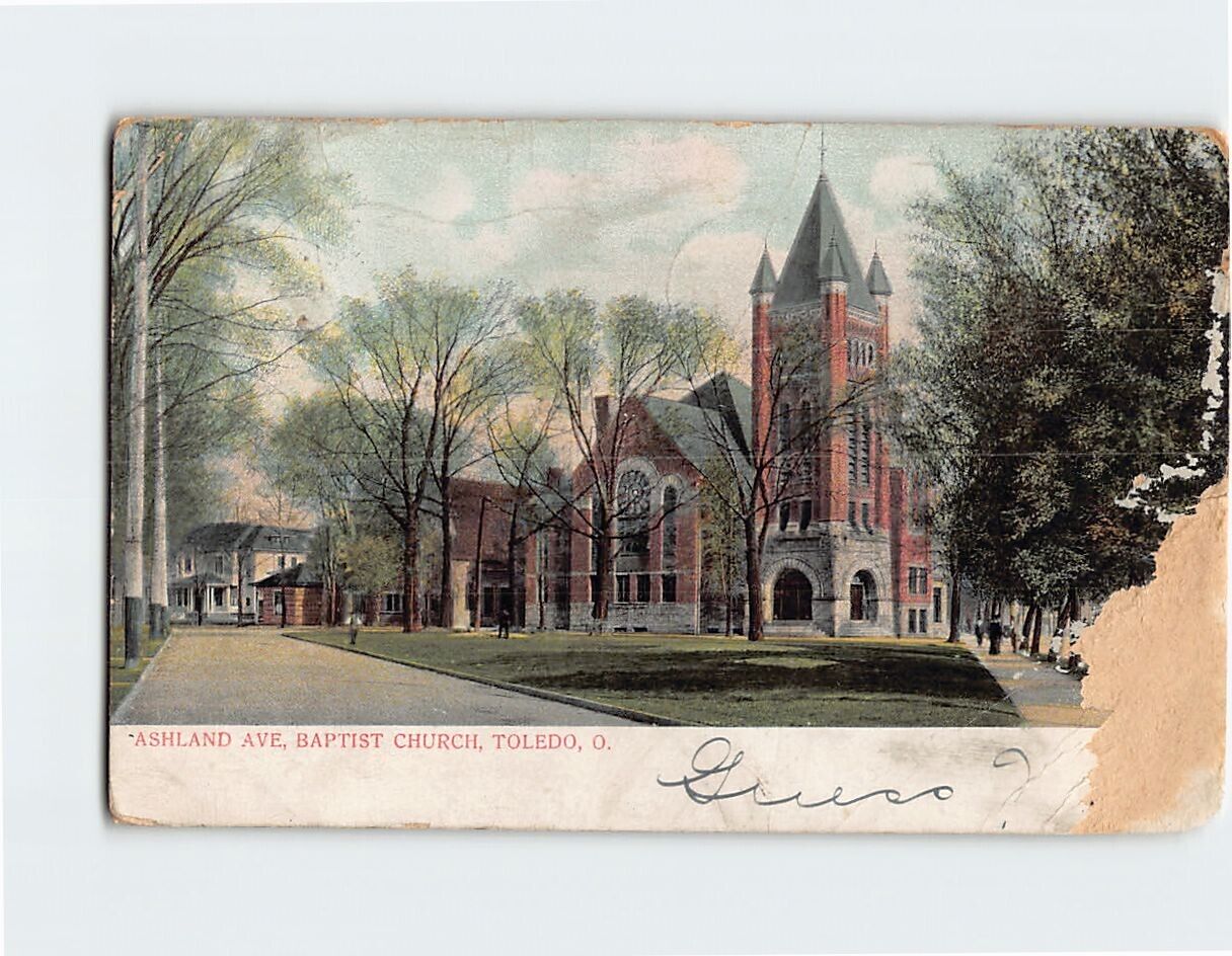 Postcard Ashland Avenue Baptist Church Toledo Ohio USA