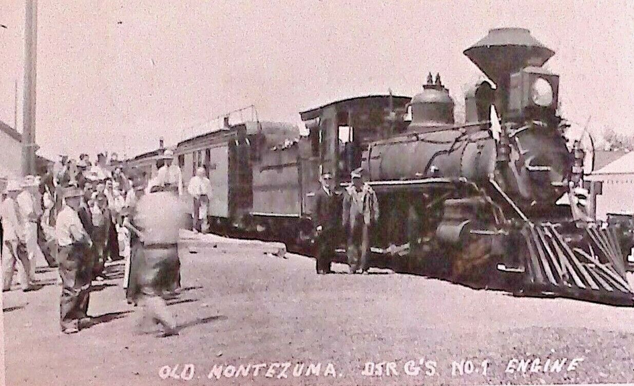 C.1949 RPPC Denver & Rio Grande Western RR. Old Montezuma #1 Engine. Train.
