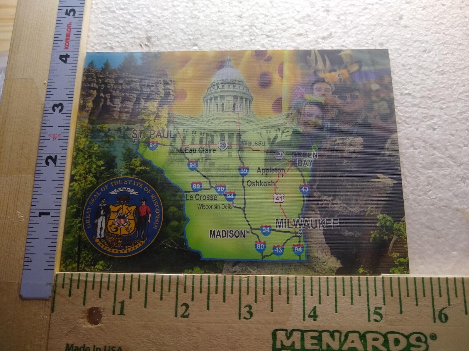 Postcard 3-Dimensional Print of Wisconsin SUA