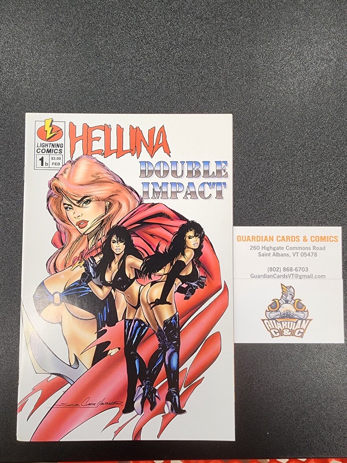 Hellina: Double Impact #1 (1996) Lightning Comics Cover B Hawbaker VERY FINE+