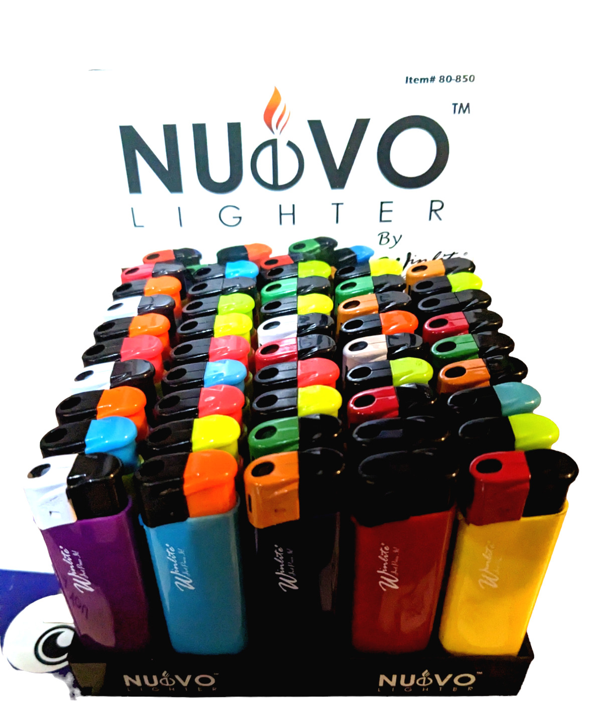50 x Neon Electronic Disposable Lighters Adjustable Flame (50) Display