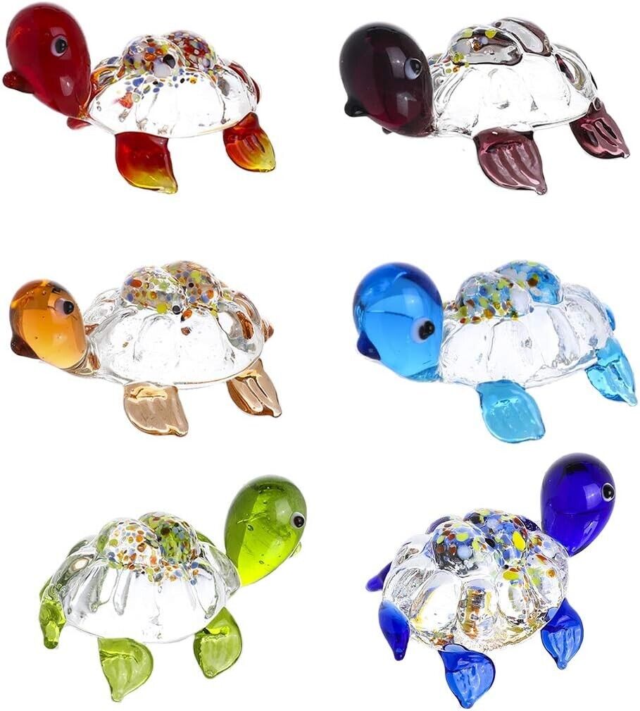 Handmade Tiny Turtle Hand Blown Glass Ornaments Gifts Decor Collectible Figurine