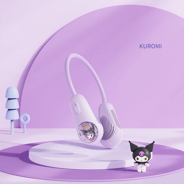 Sanrio Official License Kuromi Cute Fashion Neck Fan USB Charging Cool Gift