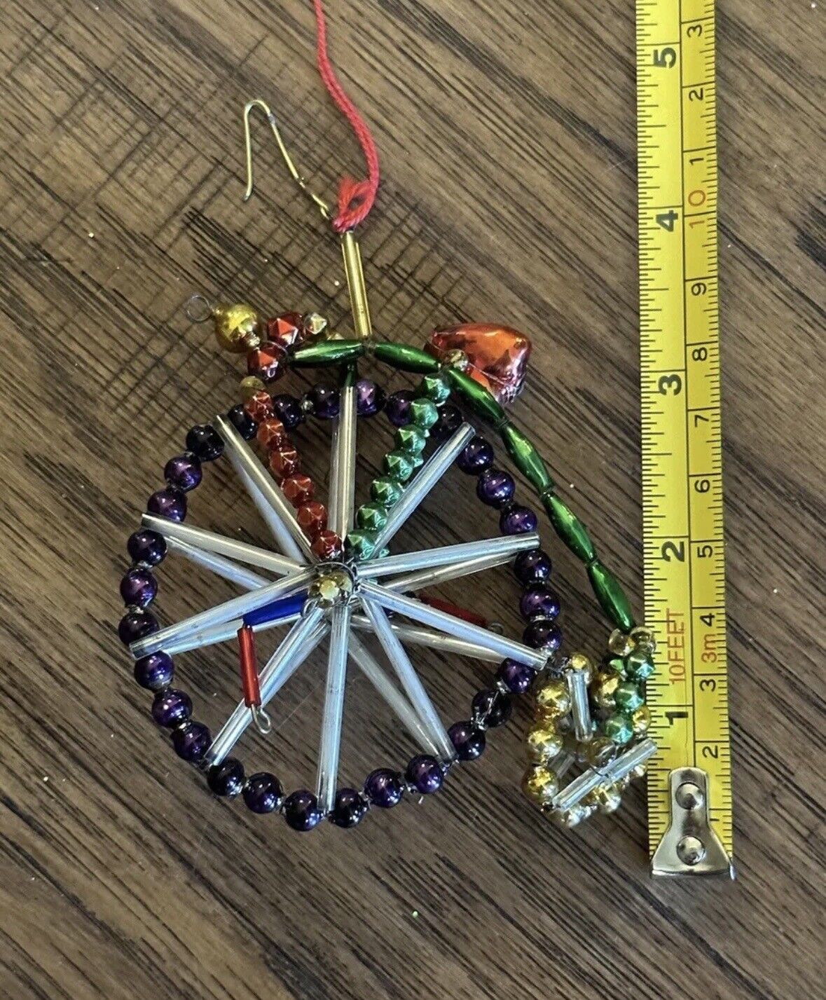 Christopher Radko Unicycle Bicycle Beaded Christmas Ornament Build For One