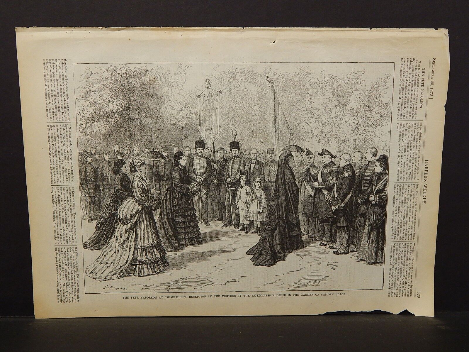 Harper's Weekly 1 Pg The Fete Napoleon Chiselhurst Engraving 1873 B15#66