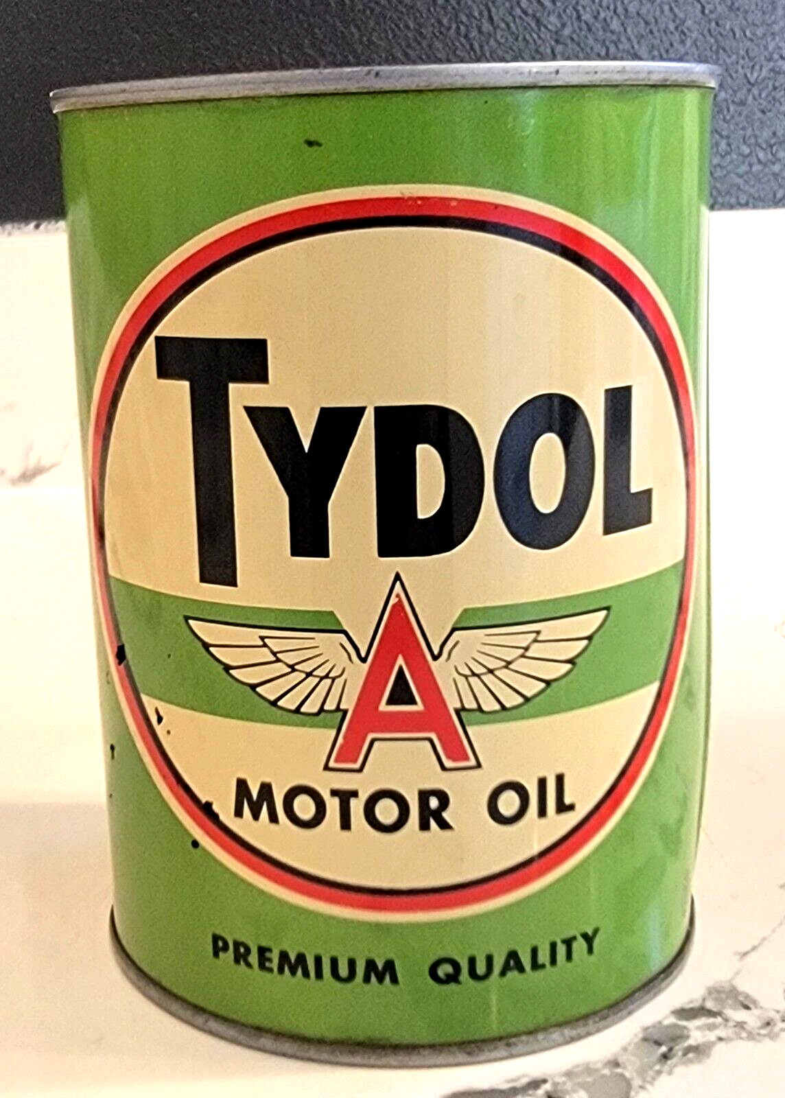 Rare Early Vintage TYDOL Flying A Motor Oil 1 Qt. Can - 20-20W - Tidewater quart